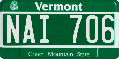 VT license plate NAI706