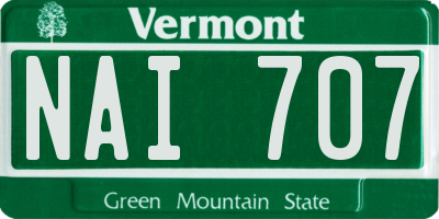 VT license plate NAI707