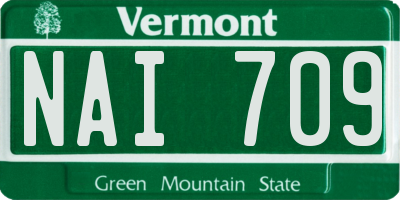 VT license plate NAI709