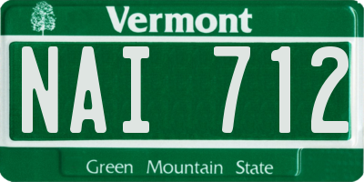 VT license plate NAI712