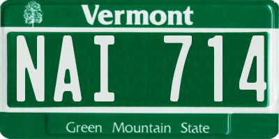 VT license plate NAI714