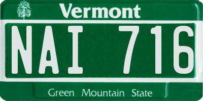 VT license plate NAI716