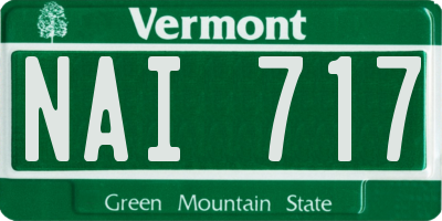 VT license plate NAI717