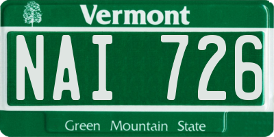 VT license plate NAI726