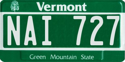 VT license plate NAI727