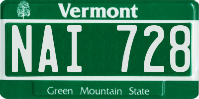 VT license plate NAI728