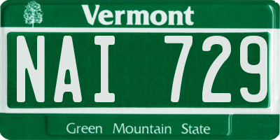 VT license plate NAI729