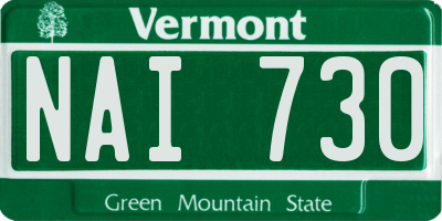 VT license plate NAI730