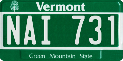 VT license plate NAI731