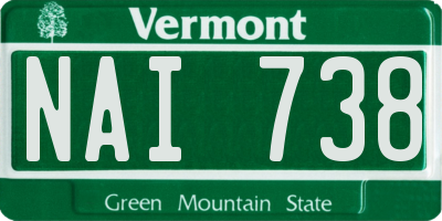 VT license plate NAI738