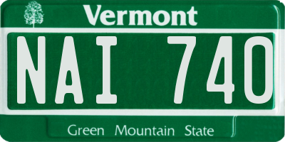 VT license plate NAI740
