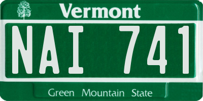 VT license plate NAI741