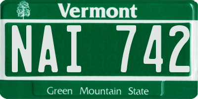 VT license plate NAI742