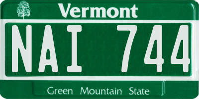 VT license plate NAI744