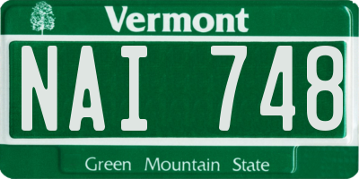 VT license plate NAI748