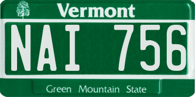 VT license plate NAI756