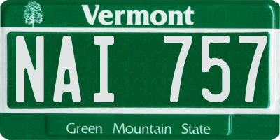 VT license plate NAI757