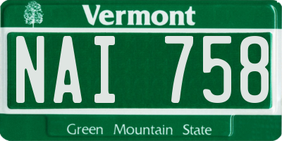 VT license plate NAI758
