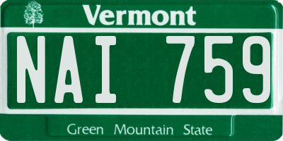 VT license plate NAI759