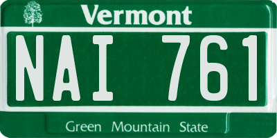 VT license plate NAI761