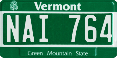 VT license plate NAI764