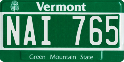 VT license plate NAI765