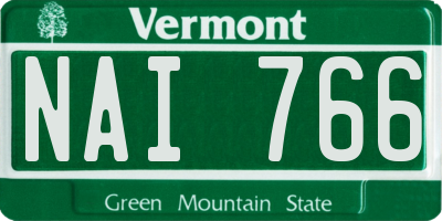 VT license plate NAI766