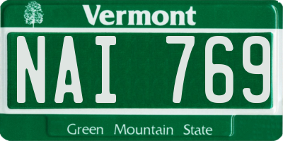 VT license plate NAI769