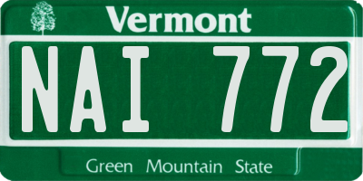 VT license plate NAI772