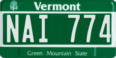 VT license plate NAI774