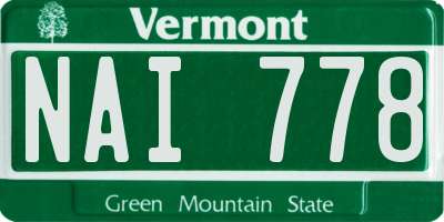 VT license plate NAI778