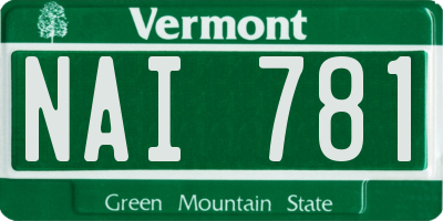 VT license plate NAI781