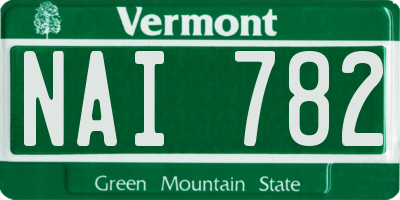 VT license plate NAI782