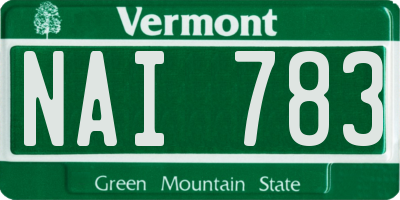 VT license plate NAI783