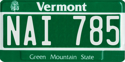 VT license plate NAI785