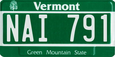 VT license plate NAI791