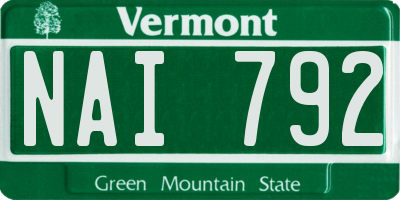 VT license plate NAI792