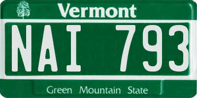 VT license plate NAI793