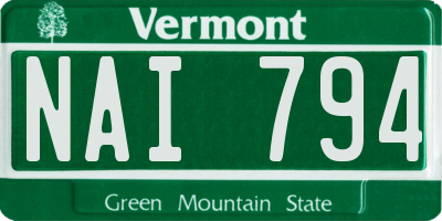 VT license plate NAI794