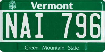 VT license plate NAI796