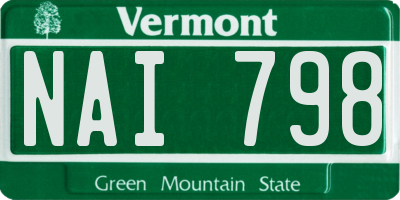 VT license plate NAI798
