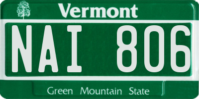VT license plate NAI806