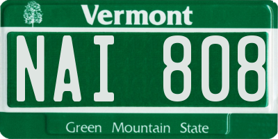 VT license plate NAI808