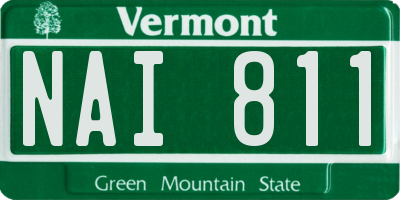 VT license plate NAI811