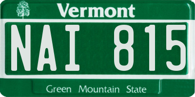 VT license plate NAI815