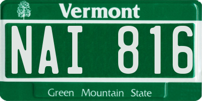 VT license plate NAI816