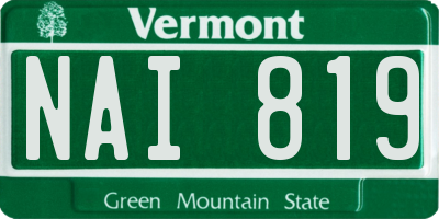 VT license plate NAI819