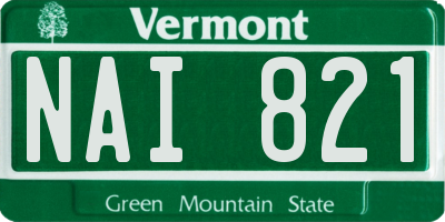 VT license plate NAI821