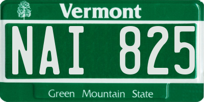 VT license plate NAI825
