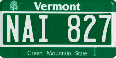 VT license plate NAI827